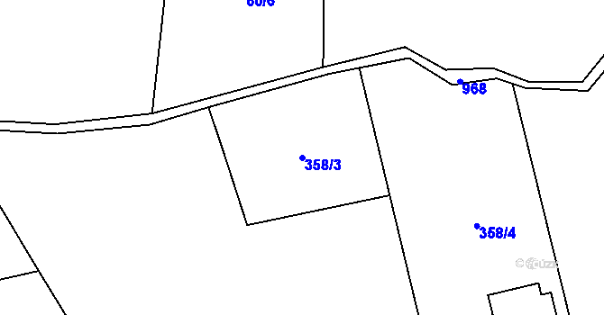 Parcela st. 358/3 v KÚ Kokonín, Katastrální mapa