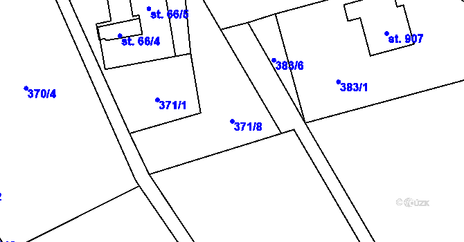 Parcela st. 371/8 v KÚ Kokonín, Katastrální mapa