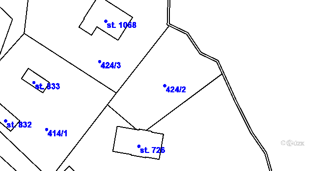 Parcela st. 424/2 v KÚ Kokonín, Katastrální mapa