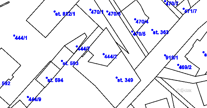 Parcela st. 444/2 v KÚ Kokonín, Katastrální mapa