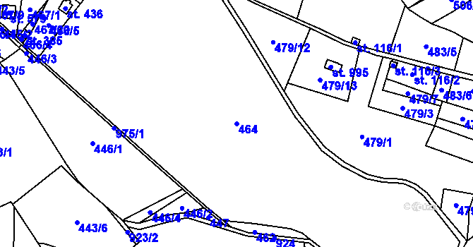 Parcela st. 464 v KÚ Kokonín, Katastrální mapa