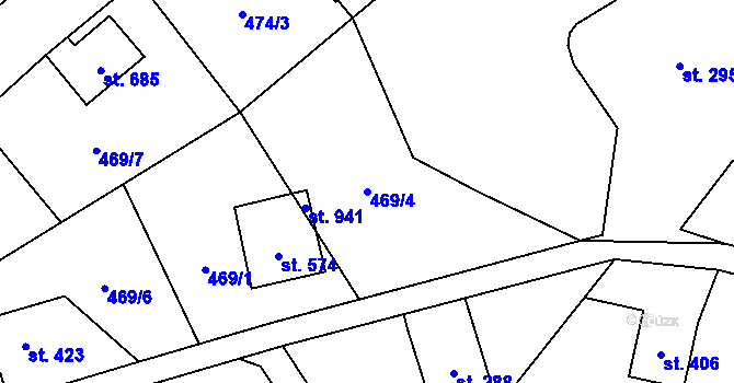 Parcela st. 469/4 v KÚ Kokonín, Katastrální mapa