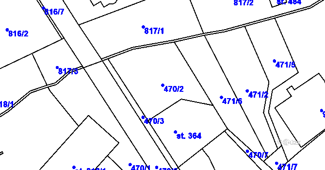 Parcela st. 470/2 v KÚ Kokonín, Katastrální mapa