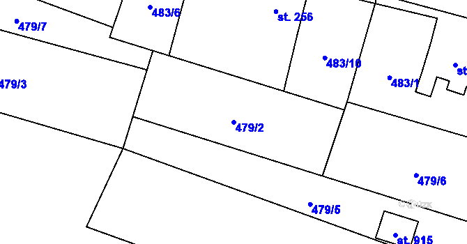 Parcela st. 479/2 v KÚ Kokonín, Katastrální mapa