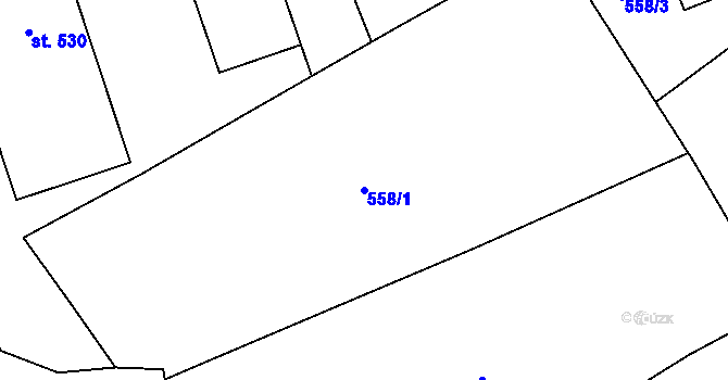 Parcela st. 558/1 v KÚ Kokonín, Katastrální mapa