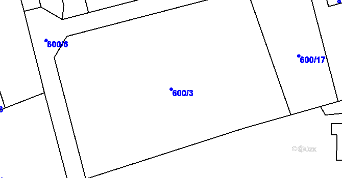 Parcela st. 600/3 v KÚ Kokonín, Katastrální mapa