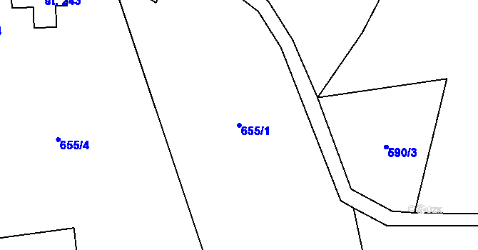 Parcela st. 655/1 v KÚ Kokonín, Katastrální mapa