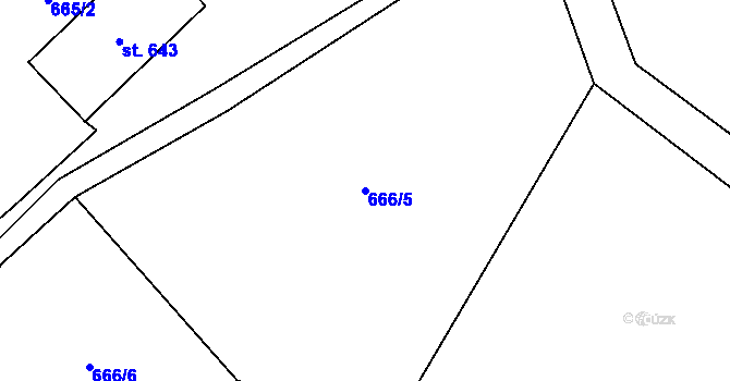 Parcela st. 666/5 v KÚ Kokonín, Katastrální mapa