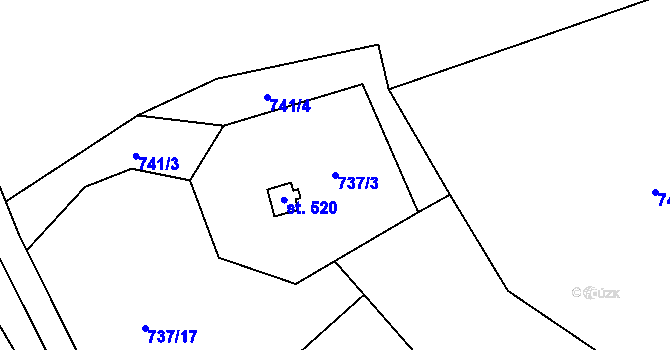 Parcela st. 737/3 v KÚ Kokonín, Katastrální mapa