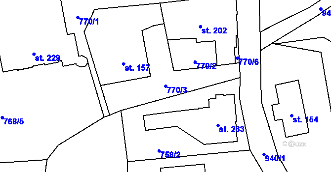 Parcela st. 770/3 v KÚ Kokonín, Katastrální mapa
