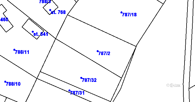 Parcela st. 787/2 v KÚ Kokonín, Katastrální mapa