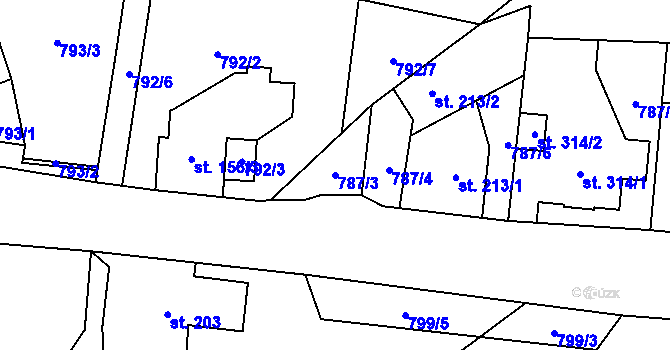 Parcela st. 787/3 v KÚ Kokonín, Katastrální mapa