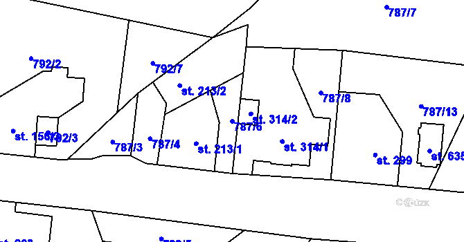 Parcela st. 787/6 v KÚ Kokonín, Katastrální mapa