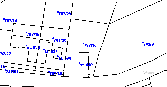 Parcela st. 787/16 v KÚ Kokonín, Katastrální mapa