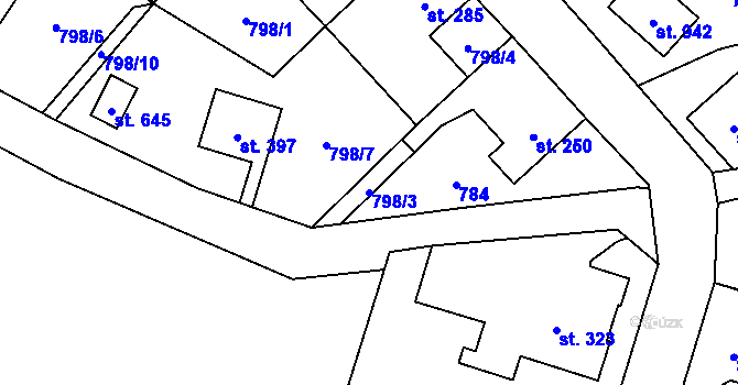 Parcela st. 798/3 v KÚ Kokonín, Katastrální mapa