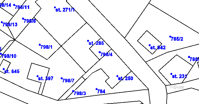 Parcela st. 798/4 v KÚ Kokonín, Katastrální mapa