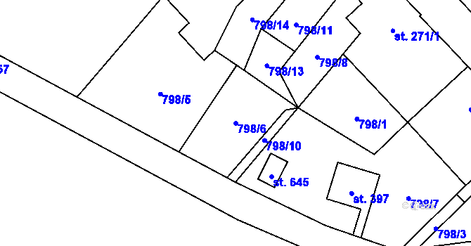 Parcela st. 798/6 v KÚ Kokonín, Katastrální mapa