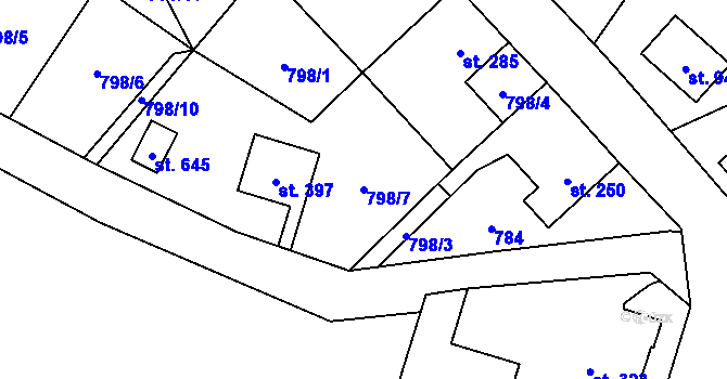 Parcela st. 798/7 v KÚ Kokonín, Katastrální mapa