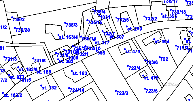 Parcela st. 956 v KÚ Kokonín, Katastrální mapa