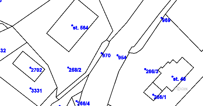 Parcela st. 970 v KÚ Kokonín, Katastrální mapa