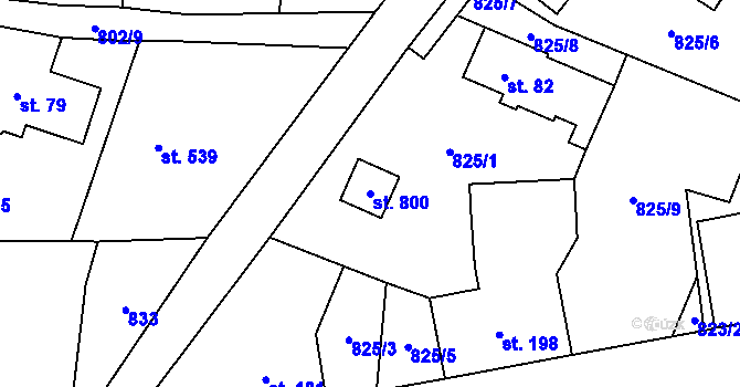 Parcela st. 800 v KÚ Kokonín, Katastrální mapa