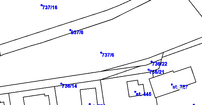 Parcela st. 737/6 v KÚ Kokonín, Katastrální mapa