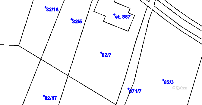 Parcela st. 82/7 v KÚ Kokonín, Katastrální mapa