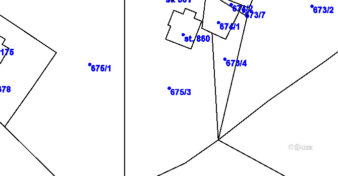 Parcela st. 675/3 v KÚ Kokonín, Katastrální mapa