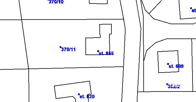 Parcela st. 855 v KÚ Kokonín, Katastrální mapa