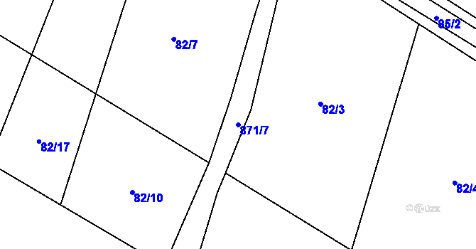 Parcela st. 871/7 v KÚ Kokonín, Katastrální mapa