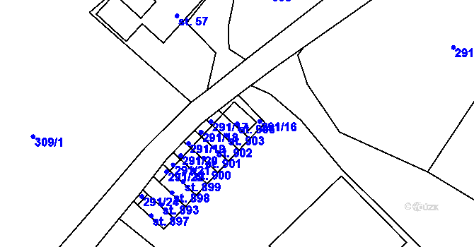 Parcela st. 906 v KÚ Kokonín, Katastrální mapa