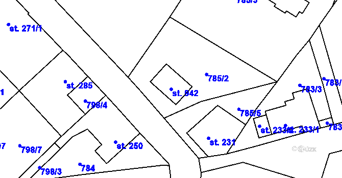 Parcela st. 942 v KÚ Kokonín, Katastrální mapa