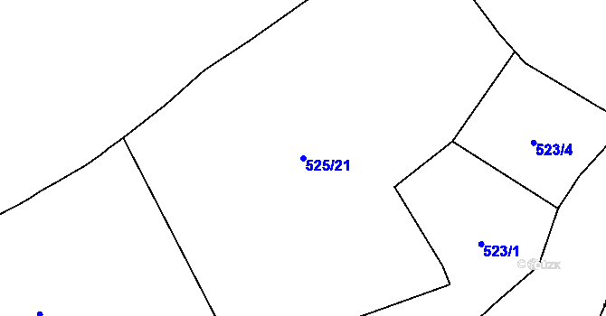 Parcela st. 525/21 v KÚ Kokonín, Katastrální mapa