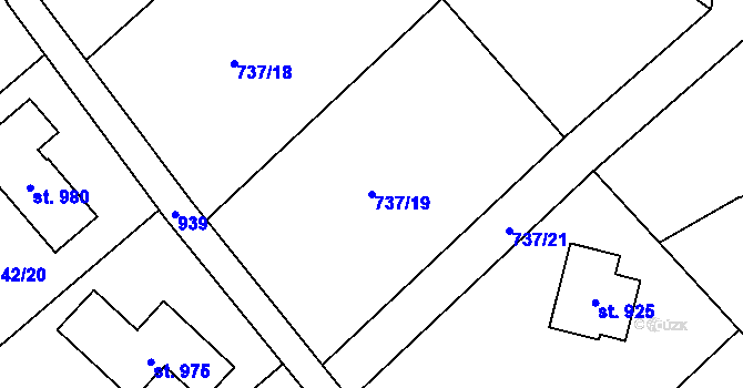 Parcela st. 737/19 v KÚ Kokonín, Katastrální mapa