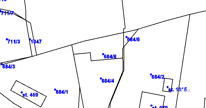 Parcela st. 684/8 v KÚ Kokonín, Katastrální mapa