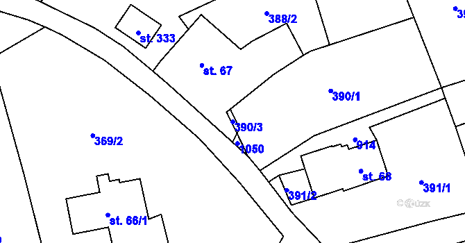 Parcela st. 390/3 v KÚ Kokonín, Katastrální mapa