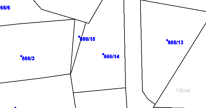 Parcela st. 666/14 v KÚ Kokonín, Katastrální mapa