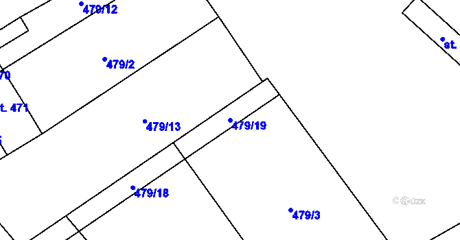 Parcela st. 479/19 v KÚ Kokory, Katastrální mapa