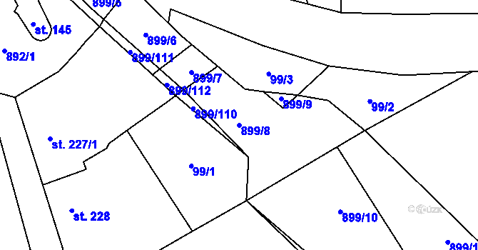 Parcela st. 899/8 v KÚ Kokory, Katastrální mapa