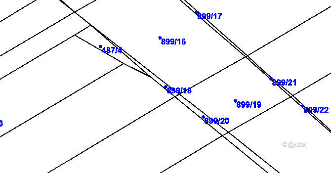 Parcela st. 899/18 v KÚ Kokory, Katastrální mapa