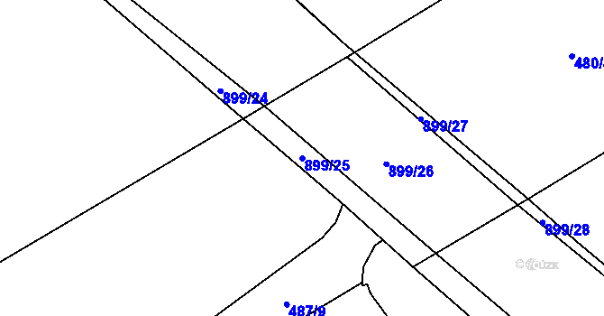 Parcela st. 899/25 v KÚ Kokory, Katastrální mapa
