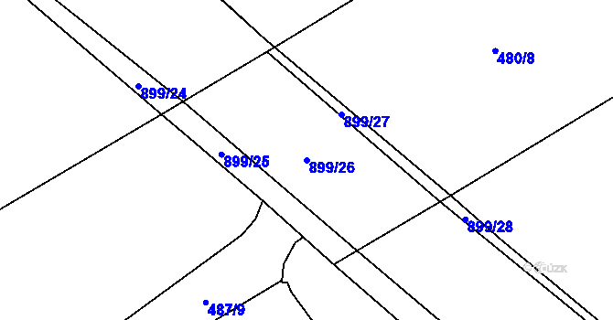 Parcela st. 899/26 v KÚ Kokory, Katastrální mapa