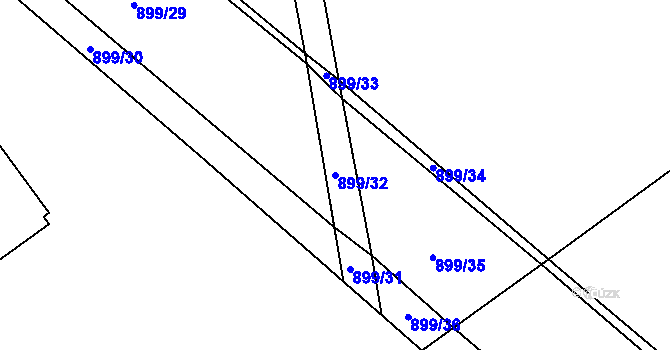 Parcela st. 899/32 v KÚ Kokory, Katastrální mapa