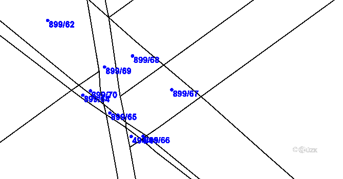 Parcela st. 899/67 v KÚ Kokory, Katastrální mapa