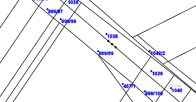 Parcela st. 899/99 v KÚ Kokory, Katastrální mapa