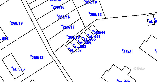 Parcela st. 559 v KÚ Kokory, Katastrální mapa