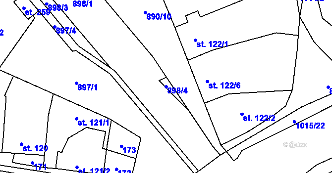 Parcela st. 898/4 v KÚ Kokory, Katastrální mapa