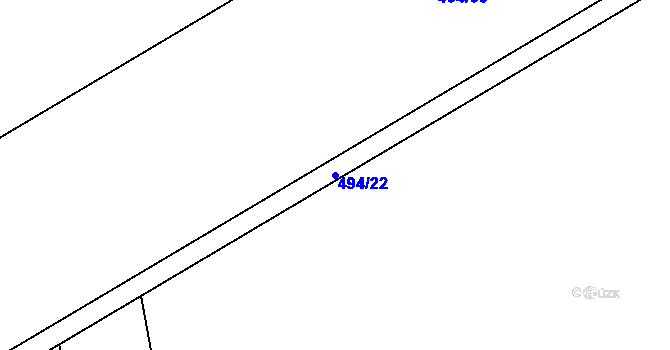 Parcela st. 494/22 v KÚ Kokory, Katastrální mapa