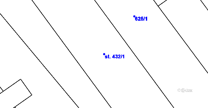 Parcela st. 432/1 v KÚ Kokory, Katastrální mapa