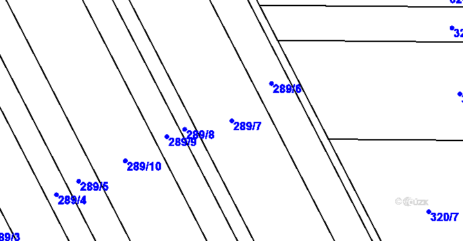 Parcela st. 289/7 v KÚ Kokory, Katastrální mapa